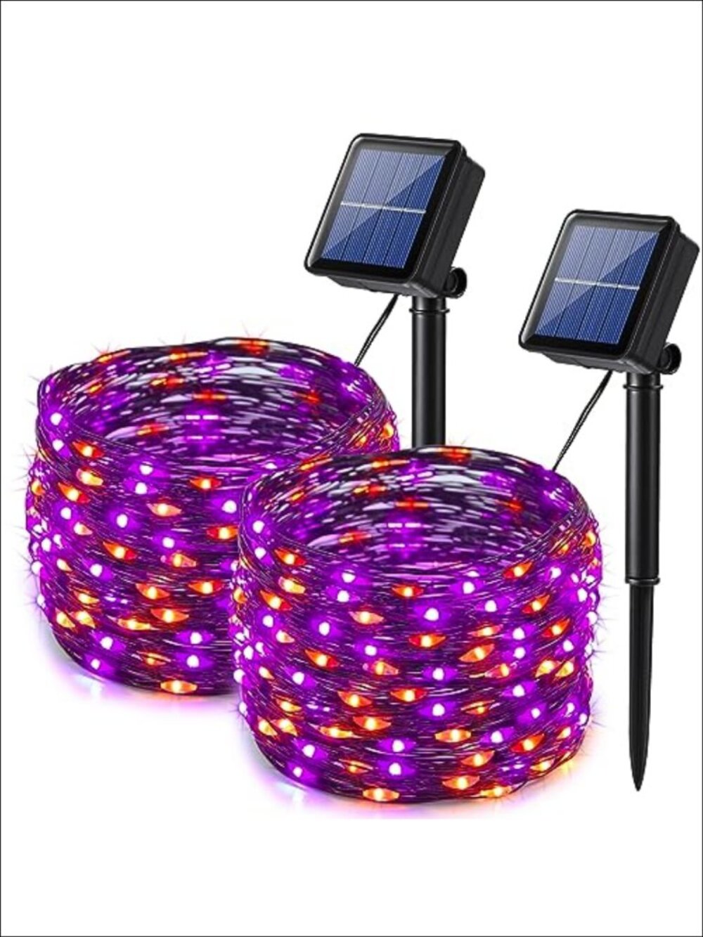 Solar Halloween String Lights 2 Pack 66ft 200 LED Waterproof 8 Modes Outdoor